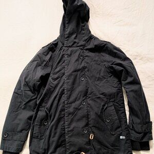 Burton Analog Hooded Pea Coat Sherpa Lined